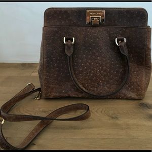 Michael Kors Brown ostrich leather tote brown
